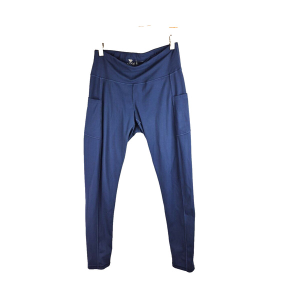 Iuga Yoga Pants Womens Medium Blue Pockets Capri Leggings Workout Gym Casual - Picture 1 of 16